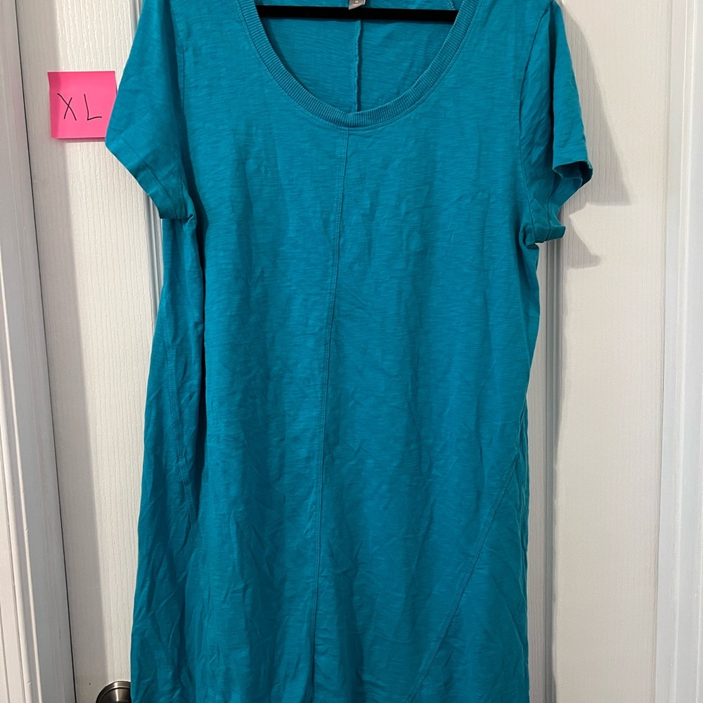 J. Jill Teal Short-Sleeve Scoop Neck Dress